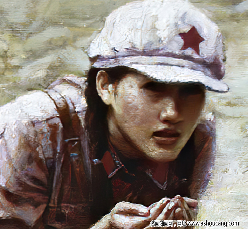 張大中油畫 紅軍女戰士 高清大圖下載