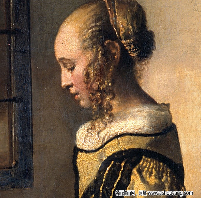 維米爾的畫《窗前讀信少女》高清大圖39下載
