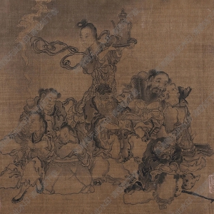 仇英作品 八仙圖 高清大圖下載